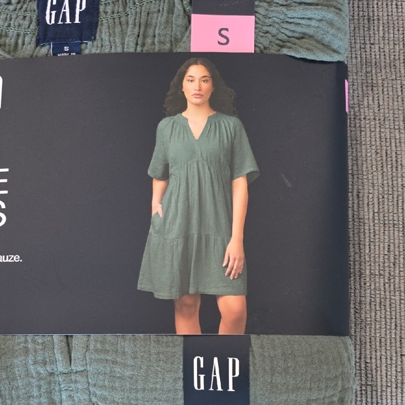 GAP Sage Green Gauze Dress, Small, NWT - Picture 3 of 7